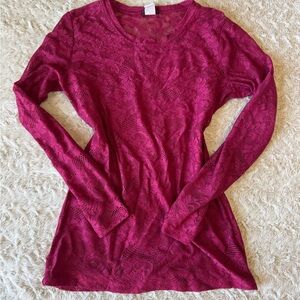 Cocomo maroon lace long sleeve top